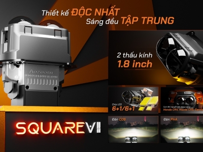 Đèn Ô Tô Bi Pha Aozoom Led Square V2 [62 - 62W]